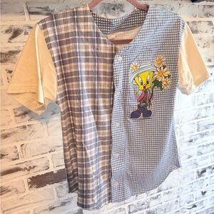Looney Tunes Tweety Women's Plaid and Gingham Top